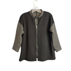IC By Connie K Quilted Zip Cardigan S